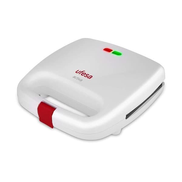 Våffelbryggare - UFESA SW7850 Active Sandwich Vit Röd - Non-stick tallrikar - 750 W