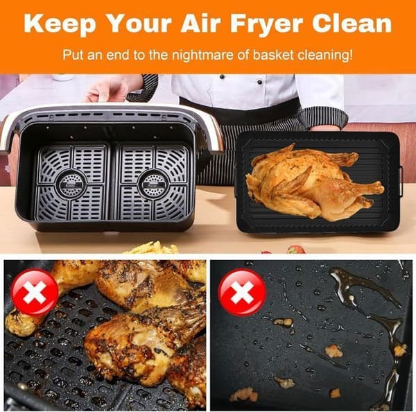 Air Fryer Form, 3 ST Air Fryer Tillbehör för Ninja Air Fryer 10,4L AF500EU, Silikon Air Fryer Form för Ninja Foodi Flex 10,4 L