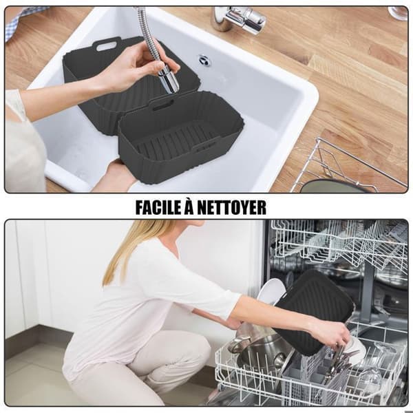 Air Fryer-form, 2 delar Air Fryer-silikonform för Moulinex Easy Fry Dual 5,2/3,1 L, för Philips Dual Basket Airfryer 3000-serien