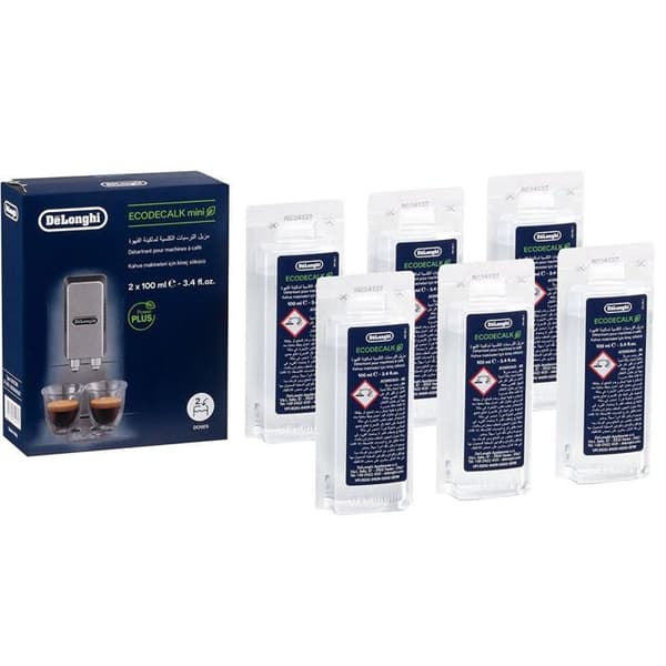 Paket med 3 DeLonghi avkalkningsmedel (6 x 100 ml) för kaffemaskiner - 5NFG389247