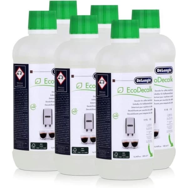 Set med 6 flaskor (3x500ml) Ecodecalk DeLonghi för kaffemaskin 5513296041 - 15NF6967449