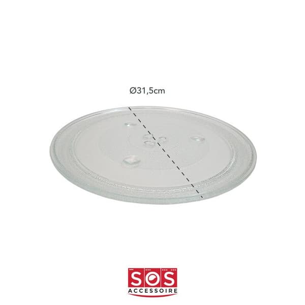 Glasskiva Ø315mm för Brandt mikrovågor - Grå - Transparent
