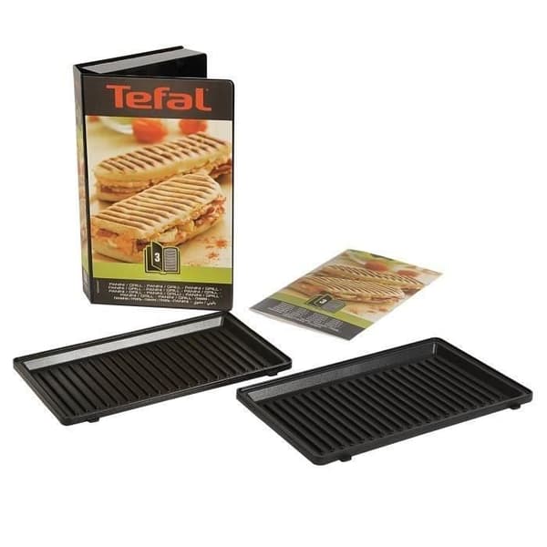 TEFAL Tillbehör XA800312 Uppsättning av 2 panini grillplattor Snack Collection
