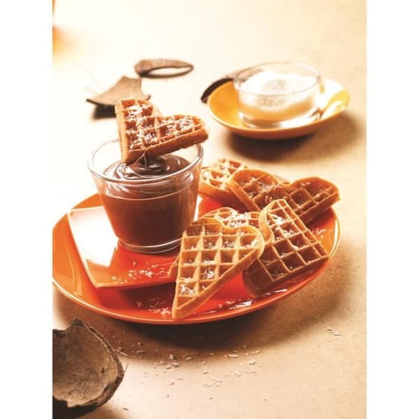 TEFAL - Snack Collection - Set med 2 Heart Wafer tallrikar - Svart - Kompatibel med diskmaskin - 750 Watt