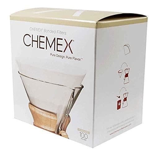 Vitt naturligt Chemex pappersfilter FS-100 för Chemex 6 och 8 koppar - Kahla