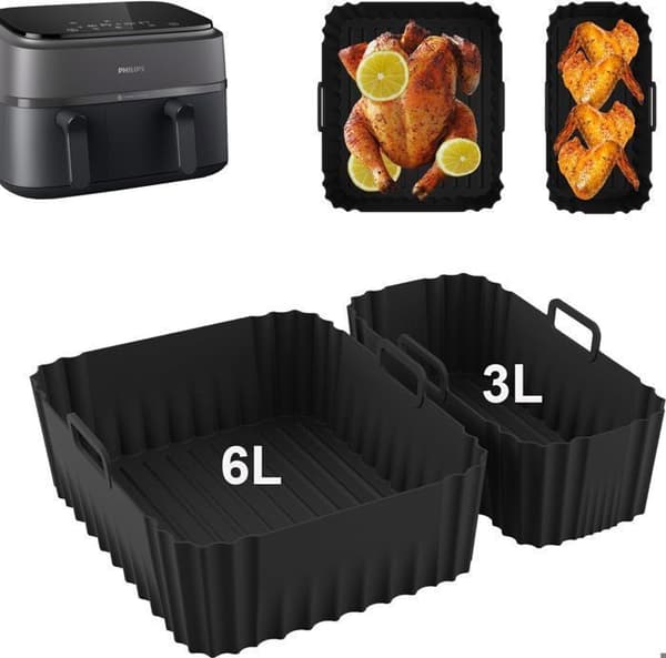 Siliconeform för Luftfriterare, Luftfriterarform, Silikonfat för Luftfriterare - för Philips Airfryer Serie 3000 NA350/00 - för Philips 6/3L