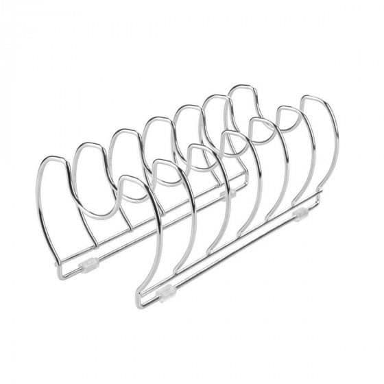 Förvaring för stekpannor - Rostfritt stål - 6 fack - 13,3 cm Höjd - 33,7 cm Bredd - 16,5 cm Djup