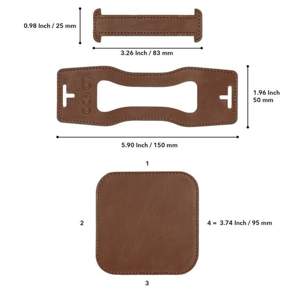 Londo - OTTO589 - enhetlig underlägg i PU-läder (6-pack) (Ljusbrun)