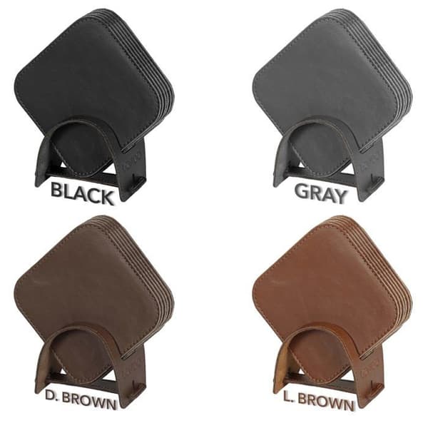 Londo - OTTO589 - enhetlig underlägg i PU-läder (6-pack) (Ljusbrun)