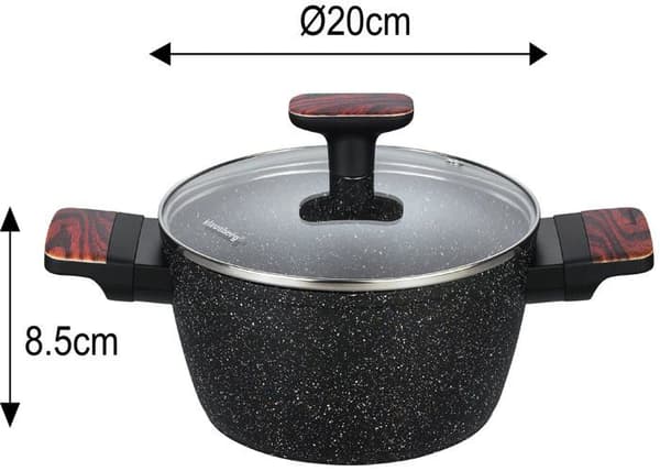 Separatör - skydd för spis - kastrullseparator - kastrullskydd Klausberg - KB-7831 - 12-delars SET AV MARMORPANNOR