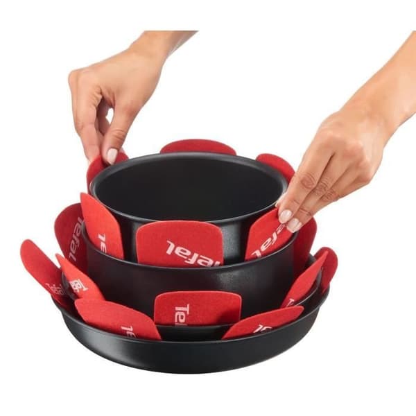 TEFAL Set med 4 pannskydd K2203004 38x36x1cm röd