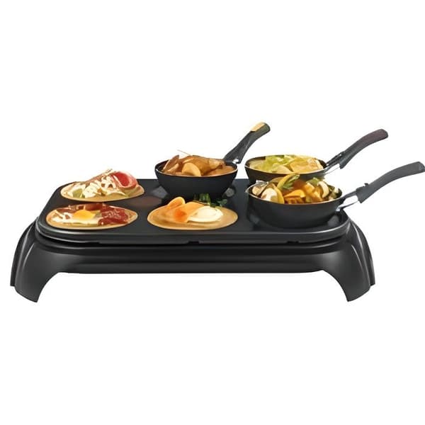 Wok Party TEFAL - Gourmet - 6 mini wok och crepe maker - 1000W - Grön