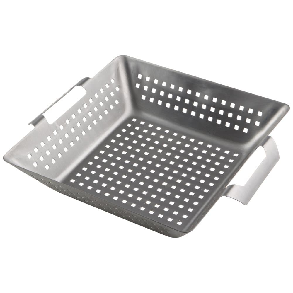 BRUZZZLER grillkorg av massivt rostfritt stål, lämplig för kolgrillar, gasgrillar, elektriska grillar och ugnar