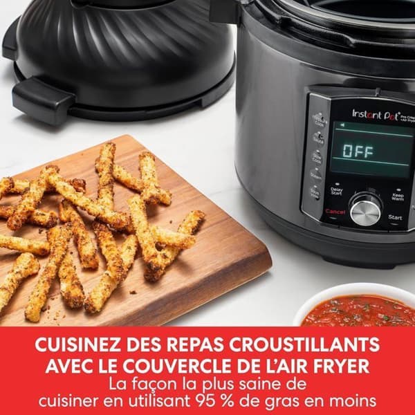 Instant Pot Pro Crisp 11-i-1 elektrisk multikokare - svart rostfritt stål, 1500 W, 7,6 L - Instant Pot