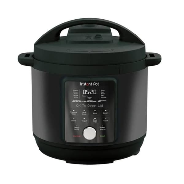 Instant Duo Plus 6 liter med WhisperQuiet Quiet Multicooker, 5,7 liters tryckkokare – svart – rostfritt stål -1000W - 25