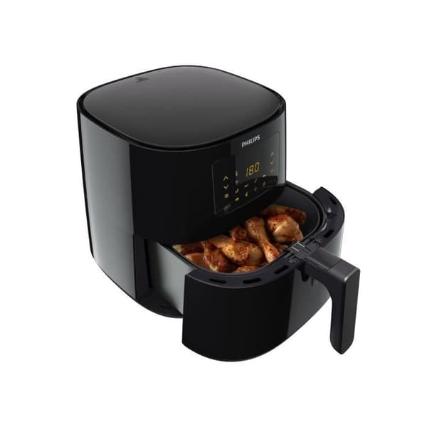 Philips Airfryer Essential XL, appkontroll, 5 portioner, 1,2 kg, 6,2 L, pekskärm, svart (HD9280/90)