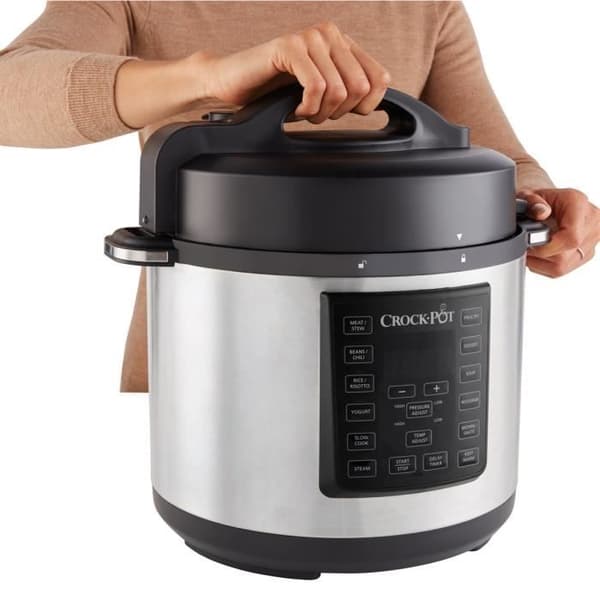 Crock Pot CSC051X-01 12-i-1-5 Programmerbar 1000W 6L Express Multi-Cooker, Slow Cooker, Steamer and Sauté Cooker, Silver