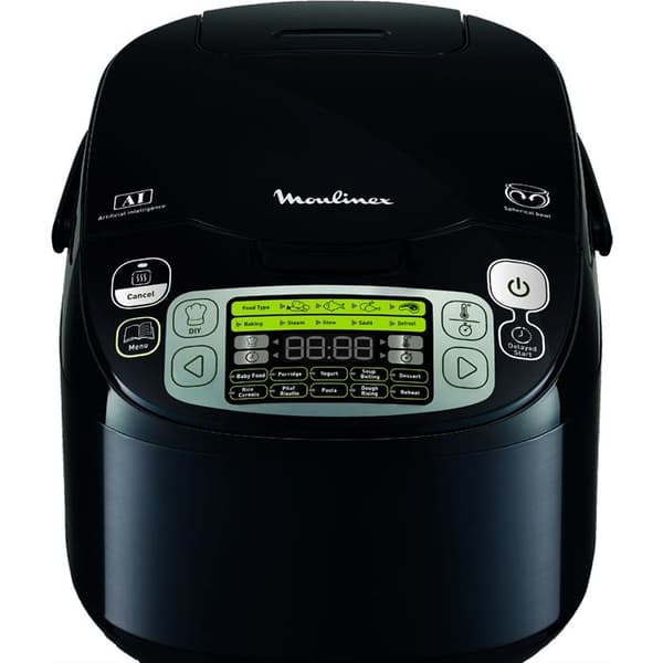 Multicooker - MOULINEX - MK815800 - 43 matlagningsprogram - Non-stick skål - Svart
