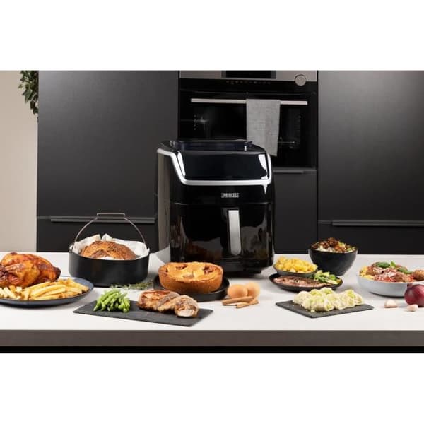 Multicooker Airfryer Vapor Princess-Ångkokare och oljefri fritös med varmluft-För 9 personer-LCD-pekskärm-6,5L-1700W