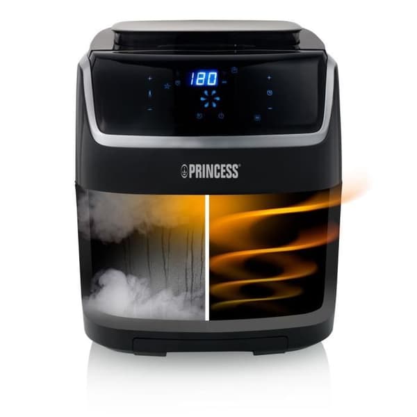 Multicooker Airfryer Vapor Princess-Ångkokare och oljefri fritös med varmluft-För 9 personer-LCD-pekskärm-6,5L-1700W