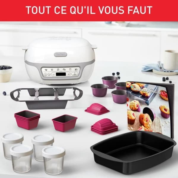 TEFAL Intelligent kakmaskin, 5 program, Manuellt läge, CreaBake-formar, Dedikerad applikation, Cake Factory Délices KD812110