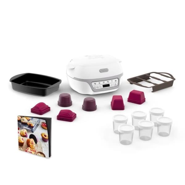 TEFAL Intelligent kakmaskin, 5 program, Manuellt läge, CreaBake-formar, Dedikerad applikation, Cake Factory Délices KD812110