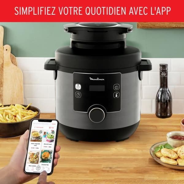 MOULINEX CE778810 Multicooker, Turbo-Crisp Lock, 15 autoprogram, Tryckkokning, Dedikerad App, Turbo Cuisine &amp; Fry