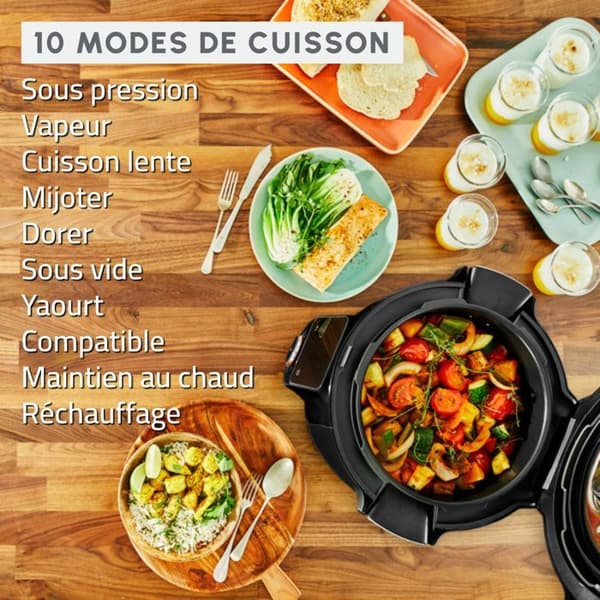 MOULINEX Cookeo Wifi 10-i-1, Multikokare, 6L, 10 tillagningslägen, Svart CE96G810