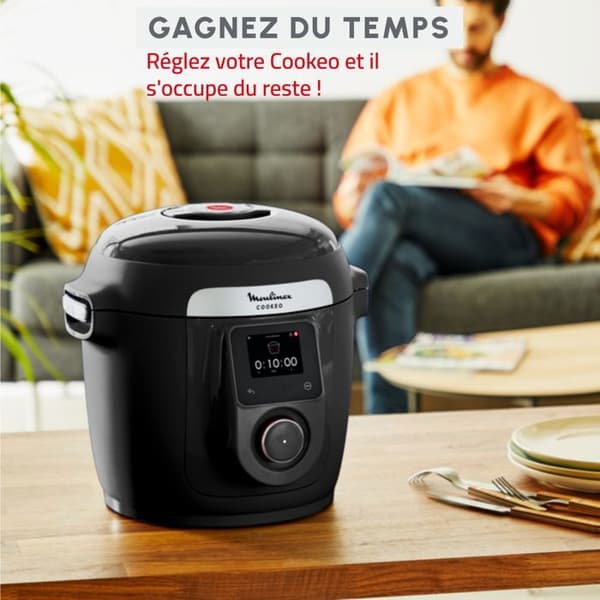 MOULINEX Cookeo Wifi 10-i-1, Multikokare, 6L, 10 tillagningslägen, Svart CE96G810