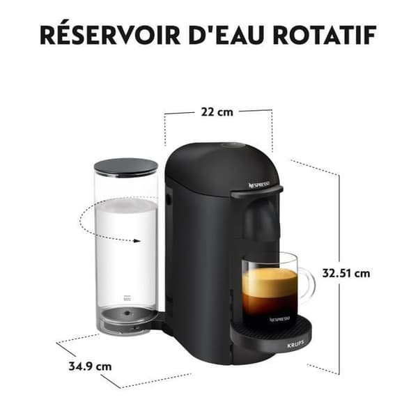 KRUPS NESPRESSO Vertuo plus YY3922FD - Matt Svart