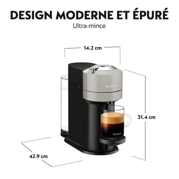 KRUPS Vertuo Next Nespresso Espressomaskin 1.1L Ljusgrå YY4298FD