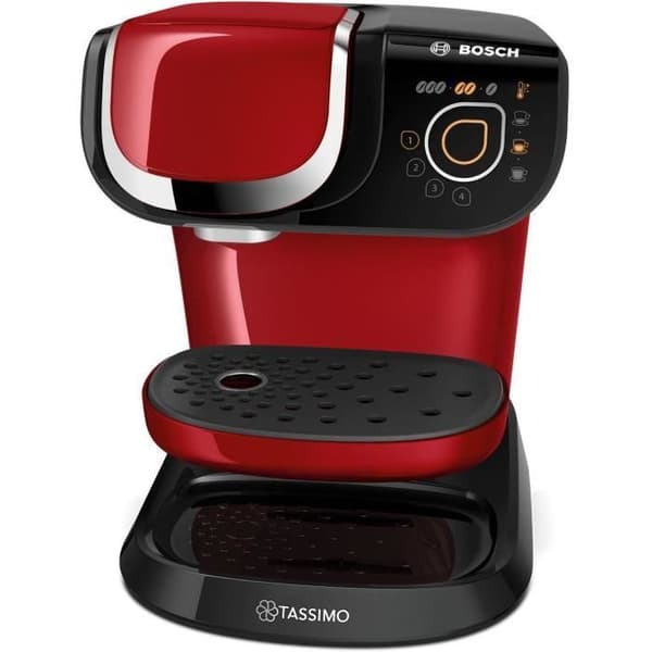 BOSCH - TAS6503 - TASSIMO flerdrycksmaskin - 1,3 liter vattentank - automatisk avstängning - röd