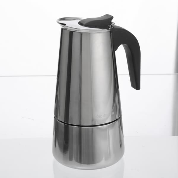 Espressobryggare kaffebryggare mockakanna gjord av 430 rostfritt stål, espressobryggare för 4/6/10 koppar, kaffebryggare induktionsspis lämplig spishä