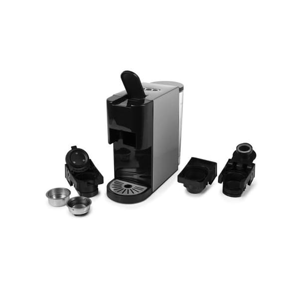 Princess 249450 kaffemaskin med flera kapslar - 4 i 1 - 1450 W - Kapslar - Kapslar - Malet kaffe - BPA-fri - Svart - Silver