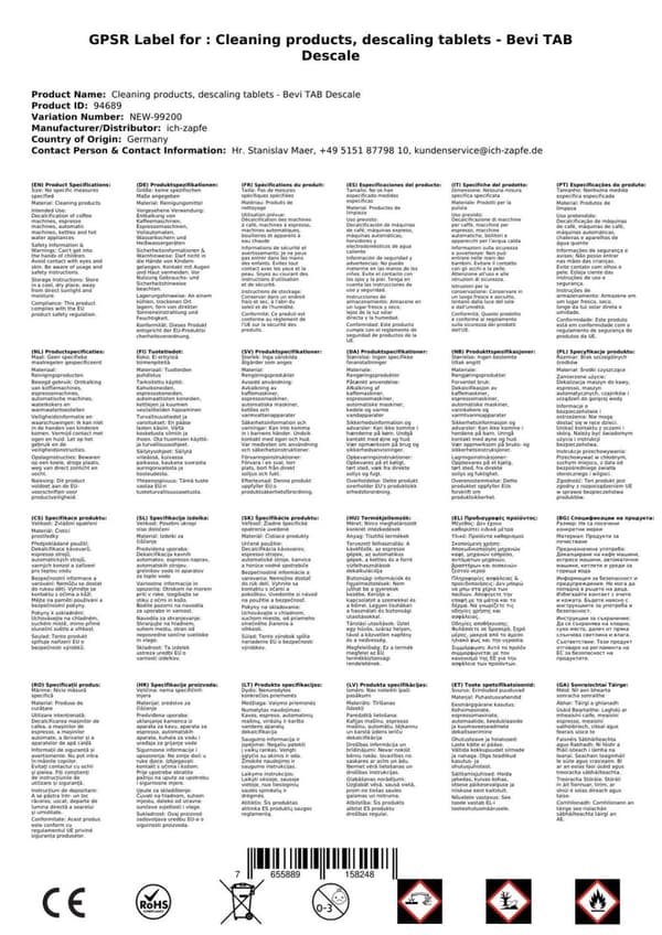 Kalkinpoistoaine, kalkinpoistotabletit - Bevi TAB Kalkinpoisto