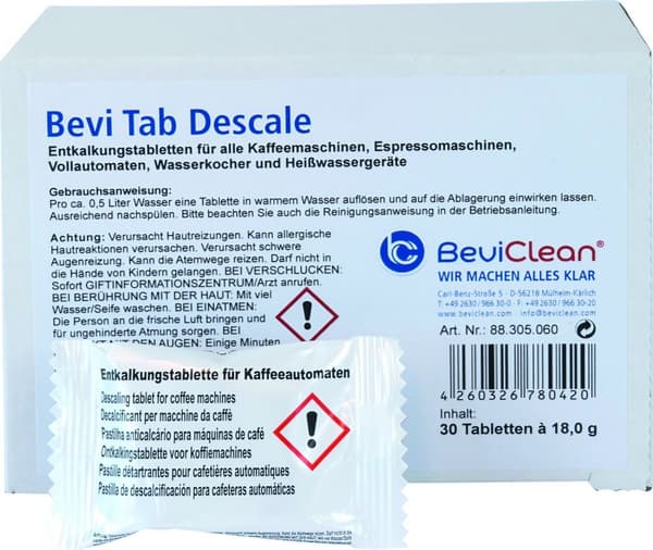 Kalkinpoistoaine, kalkinpoistotabletit - Bevi TAB Kalkinpoisto