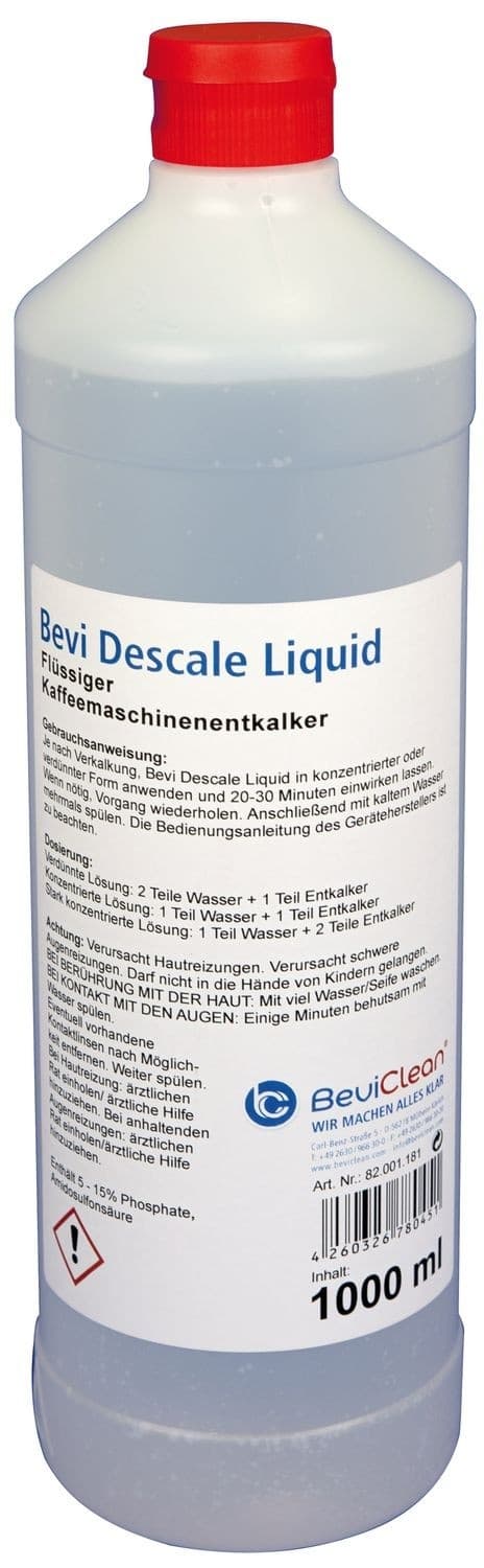 Kalkinpoistoaine, kahvinkeittimen kalkinpoistoaine - Bevi Descale Liquid, 1 L