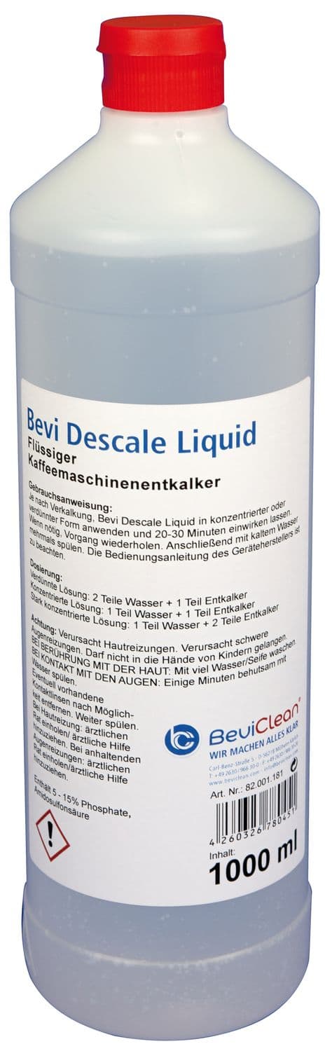 Kalkinpoistoaine, kahvinkeittimen kalkinpoistoaine - Bevi Descale Liquid, 1 L