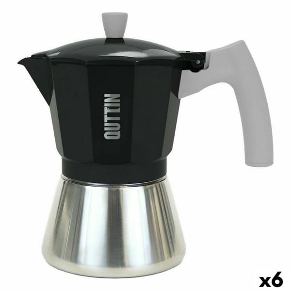 Italiensk Kaffepanna Quttin Aluminium Stål 9 Koppar 450 ml (6 antal)