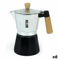 Miniatyrbild 1 av 2: Italiensk Kaffepanna Quttin Trä Aluminium 9 Koppar (6 antal)