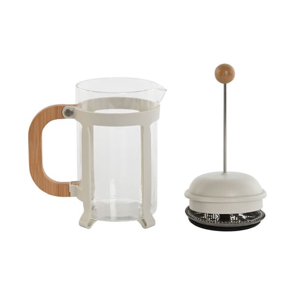 Kaffepress Home ESPRIT Vit Naturell Rostfritt stål 800 ml 15 x 10 x 22 cm