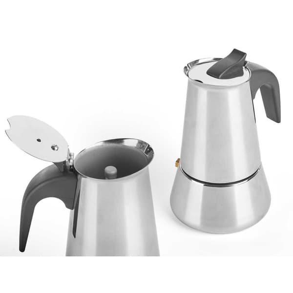 Italiensk Kaffepanna Kinvara S12AA-4T Svart Silvrig Stål 4 Csészék