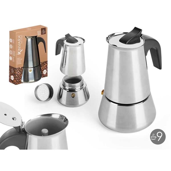 Italiensk Kaffepanna Kinvara S12AA-9T Svart Silvrig Stål 9 Koppar