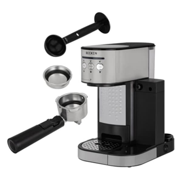 Becken manuell kaffemaskin - Rostfritt stål - Kapacitet 1,2L - Espresso, cappuccino, latte/gallon - BECM4567