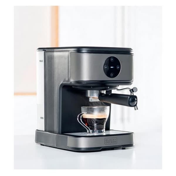 BLACK+DECKER BXCO850E espressomaskin - 850W - 20 barer - 2 koppar - Ångfunktion - Automatisk avstängning
