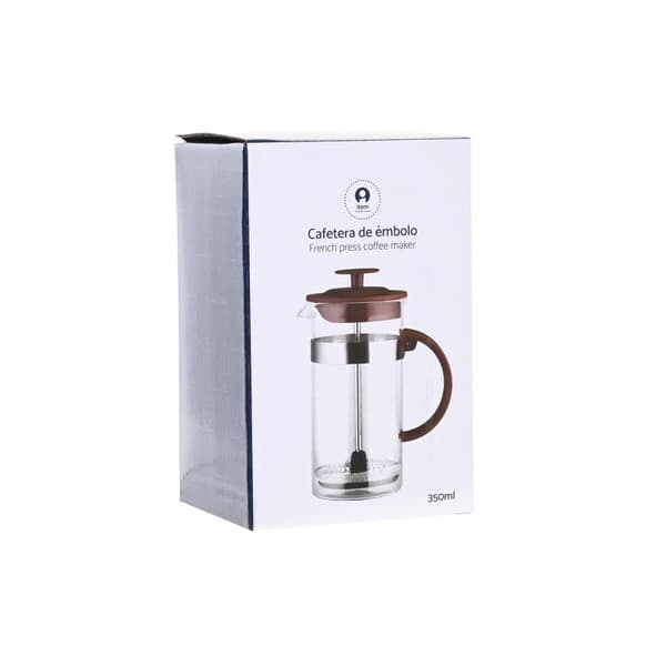 Kaffepress DKD Home Decor Brun Transparent Rostfritt stål Borosilikatglas 350 ml 16 x 9 x 18,5 cm