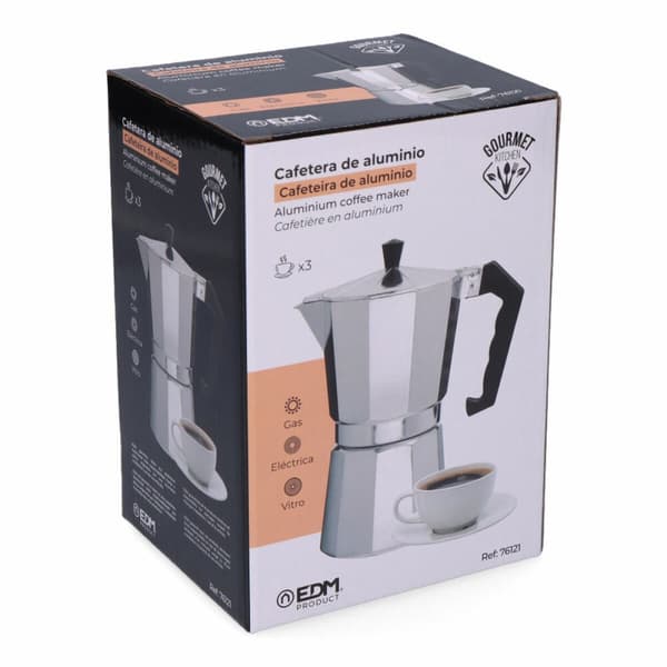 Italiensk Kaffekande EDM Aluminium 3 Skodelice
