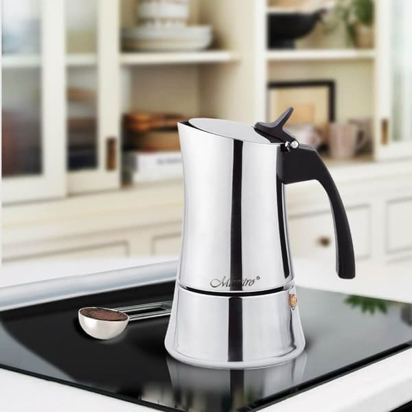 Italiensk Kaffepanna Feel Maestro MR-1668-6 Silvrig Rostfritt stål 18/10 300 ml 6 Koppar