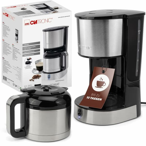 Superautomatisk kaffebryggare Clatronic KA 3805 Svart Stål 800 W