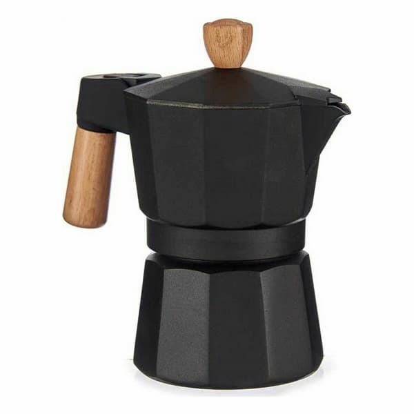 Italiensk Kaffekande Kinvara A611BQ-3 T Brun Sort Træ Aluminium 150 ml (12 enheder)